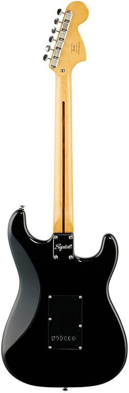 Squier Classic Vibe '70s Stratocaster HSS Electric Guitar, Maple Fingerboard, Left-Handed, Black, Full Straight Back