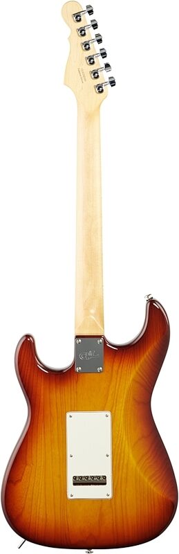 G&L Fullerton Deluxe Legacy HSS Electric Guitar (with Gig Bag), Tobacco Sunburst, Full Straight Back