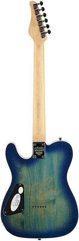 Schecter PT Pro Electric Guitar, Transparent Blue Burst, Full Straight Back