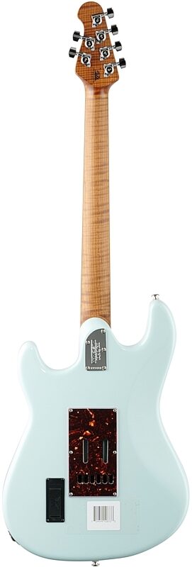 Ernie Ball Music Man Cutlass HSS Tremolo Electric Guitar (with Case), Powder Blue, Full Straight Back