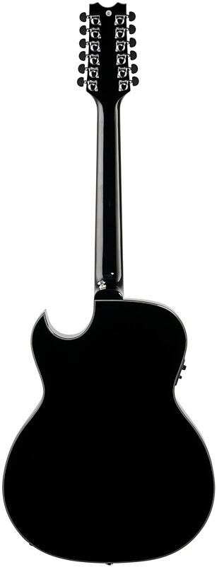 Dean Exhibition Acoustic-Electric Guitar, 12-String, Classic Black, Full Straight Back