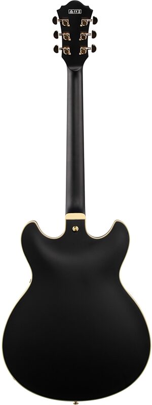 Ibanez AS73G Artcore Semi-Hollowbody Electric Guitar, Black Flat, Full Straight Back