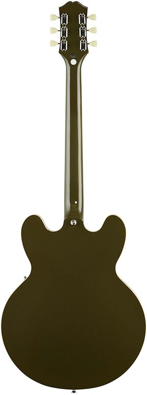 Epiphone Exclusive ES-335 Electric Guitar, Olive Drab Green, Full Straight Back
