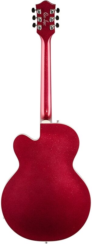 Gretsch G6120T-HR Brian Setzer Signature Hot Rod Hollow Body with Bigsby (with Case), Magenta Sparkle, Full Straight Back