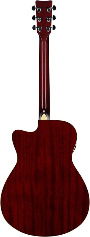 Yamaha FSC-TA Cutaway TransAcoustic Guitar, Ruby Red, Full Straight Back