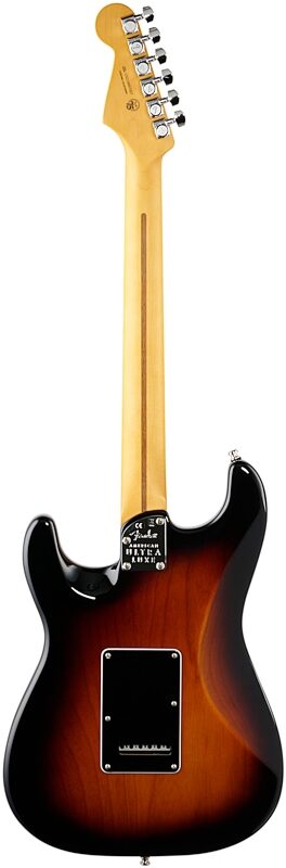 Fender American Ultra Luxe Stratocaster Electric Guitar, Maple Fingerboard (with Case), 2-Color Sunburst, Full Straight Back