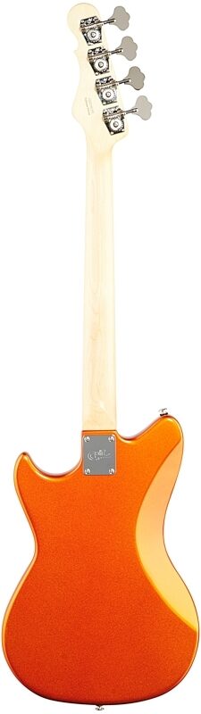G&L Fullerton Deluxe Fallout Short Scale Electric Bass (with Gig Bag), Tangerine Metallic, Full Straight Back