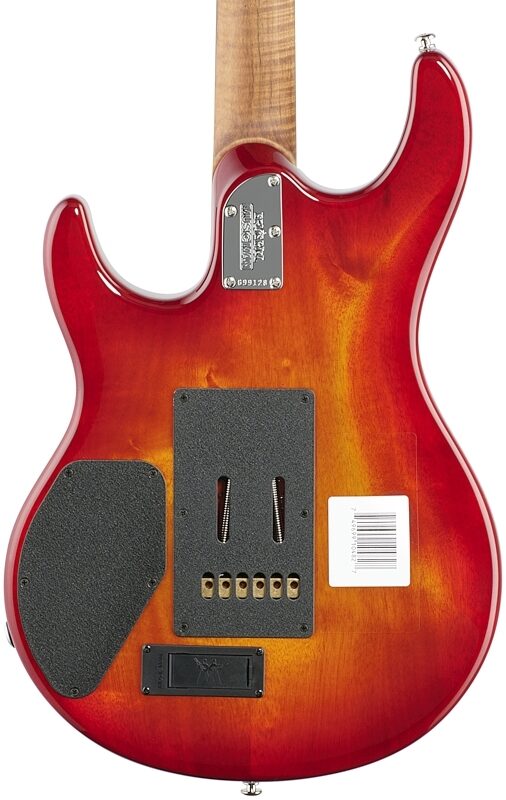 Ernie Ball Music Man Luke 3 HH Electric Guitar (with Case), Cherry Burst Quilt, Serial Number G99128, Body Straight Back