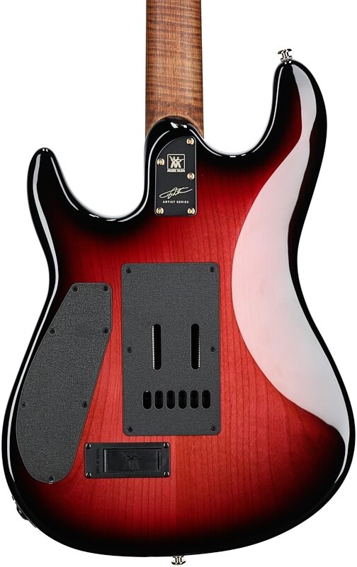 Ernie Ball Music Man Jason Richardson Cutlass 6 Electric Guitar (with Case), Rorschach Trans Red, Serial Number S07278, Body Straight Back