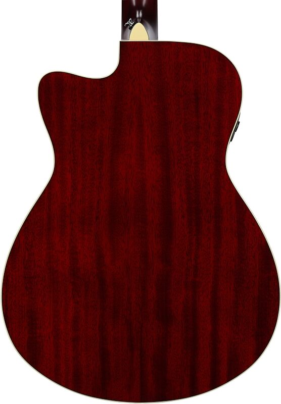 Yamaha FSC-TA Cutaway TransAcoustic Guitar, Ruby Red, Body Straight Back