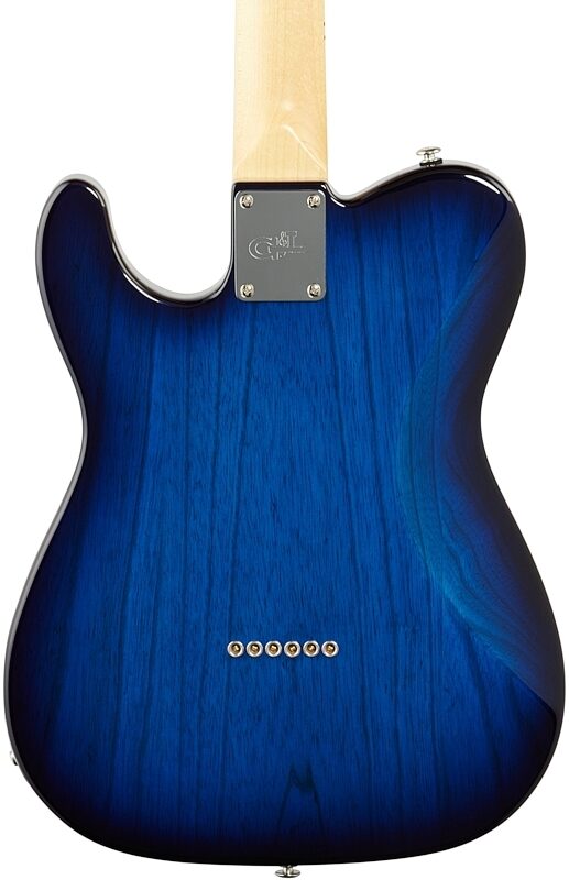 G&L Fullerton Deluxe ASAT Classic Bluesboy Electric Guitar (with Gig Bag), Blue Burst, Body Straight Back