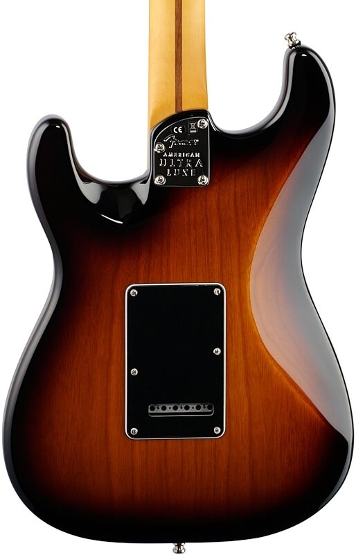 Fender American Ultra Luxe Stratocaster Electric Guitar (with Case), 2-Color Sunburst, Body Straight Back