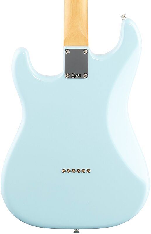 Fender Noventa Stratocaster Electric Guitar (with Gig Bag), Daphne Blue, Body Straight Back