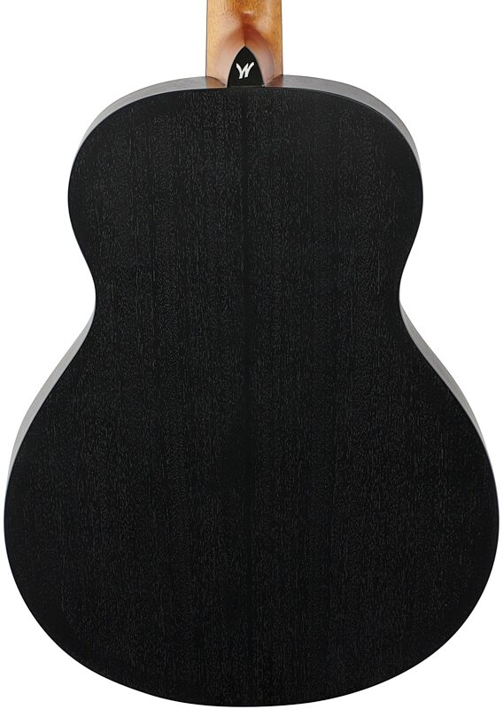 Washburn Apprentice G Mini5 Acoustic Guitar (with Gig Bag), Black Matte, Body Straight Back