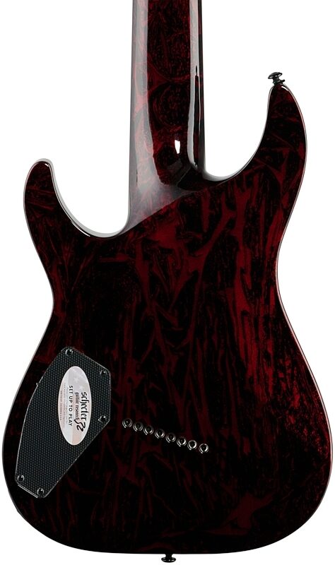 Schecter C-8 Multi-Scale Silver Mountain Electric Guitar, Blood Moon, Body Straight Back