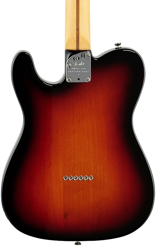Fender American Pro II Telecaster Electric Guitar, Rosewood Fingerboard (with Case), 3-Color Sunburst, Body Straight Back