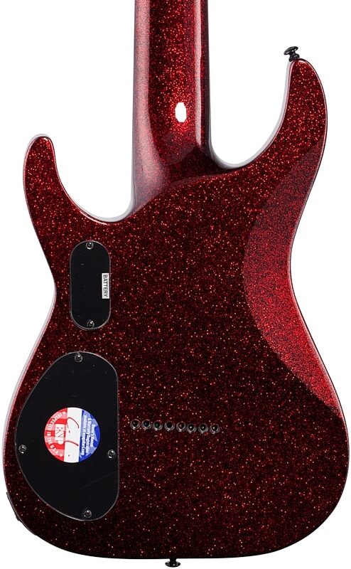 ESP LTD Stephen Carpenter SC-608B Baritone Electric Guitar, 8-String (with Case), Red Sparkle, Body Straight Back