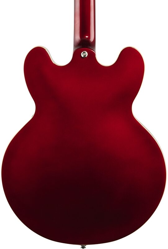 Epiphone Riviera Semi-Hollowbody Archtop Electric Guitar, Sparkling Burgundy, Body Straight Back