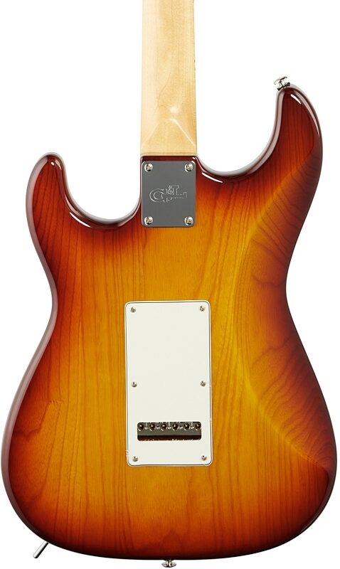 G&L Fullerton Deluxe Legacy HSS Electric Guitar (with Gig Bag), Tobacco Sunburst, Body Straight Back