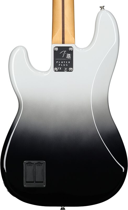 Fender Player Plus Precision Electric Bass, Maple Fingerboard (with Gig Bag), Silver Smoke, Body Straight Back