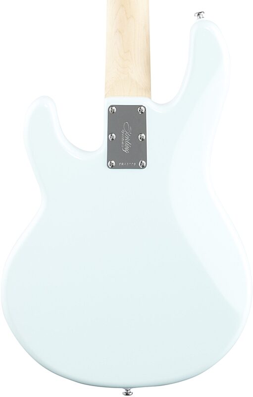 Sterling StingRay Short Scale Electric Bass, Daphne Blue with Maple Fretboard, Body Straight Back