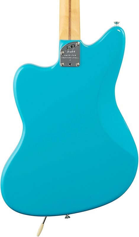 Fender American Pro II Jazzmaster Electric Guitar, Maple Fingerboard (with Case), Miami Blue, Body Straight Back