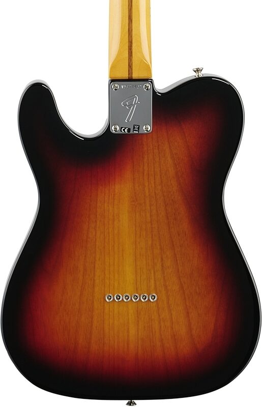 Fender American Original '60s Telecaster Thinline Electric Guitar, Maple Fingerboard (with Case), 3-Color Sunburst, Body Straight Back