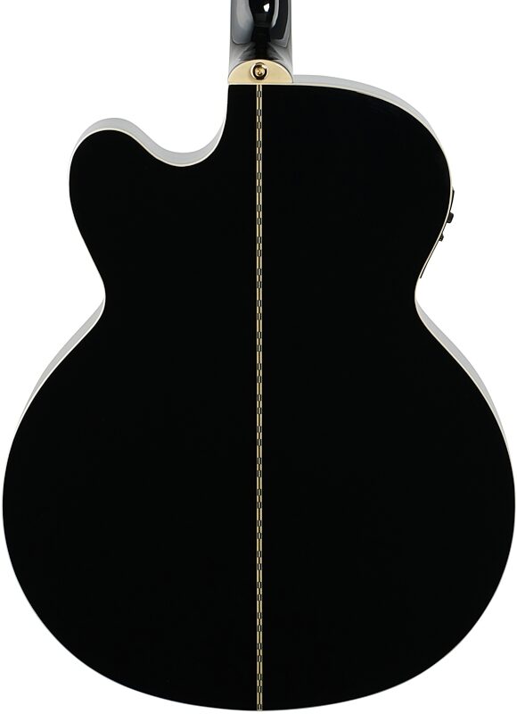 Epiphone EJ-200SCE Jumbo Cutaway Acoustic-Electric Guitar, Black, Body Straight Back