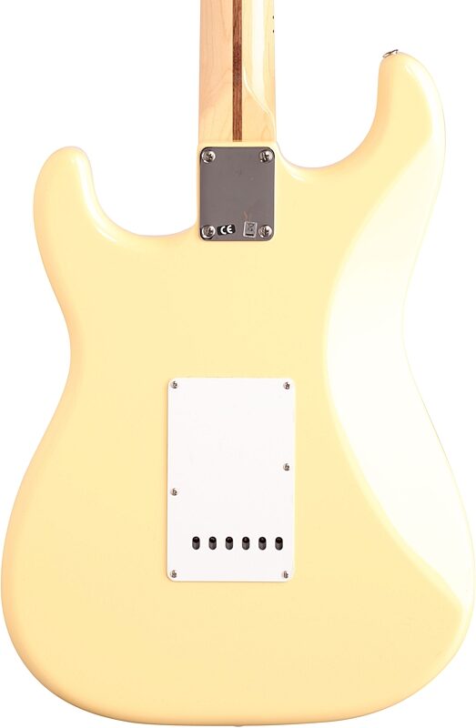 Fender Yngwie Malmsteen Stratocaster Electric Guitar (Maple with Case), Vintage White, Body Straight Back