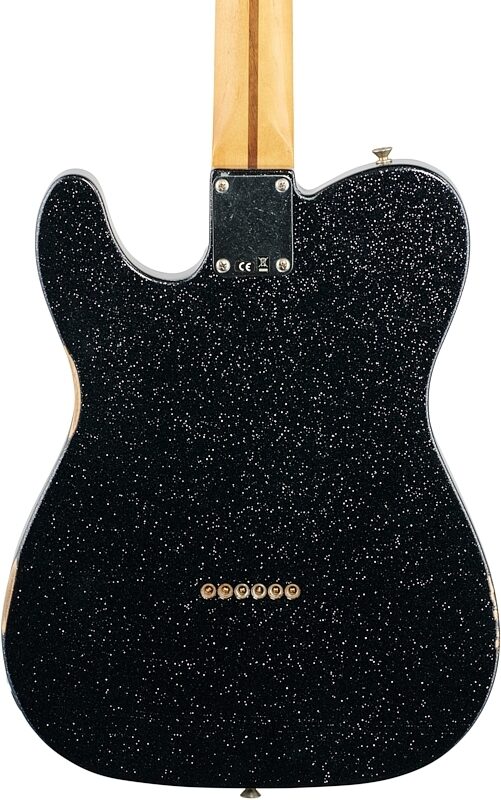 Fender Brad Paisley Road Worn Esquire Electric Guitar (with Gig Bag), Black Sparkle, Body Straight Back