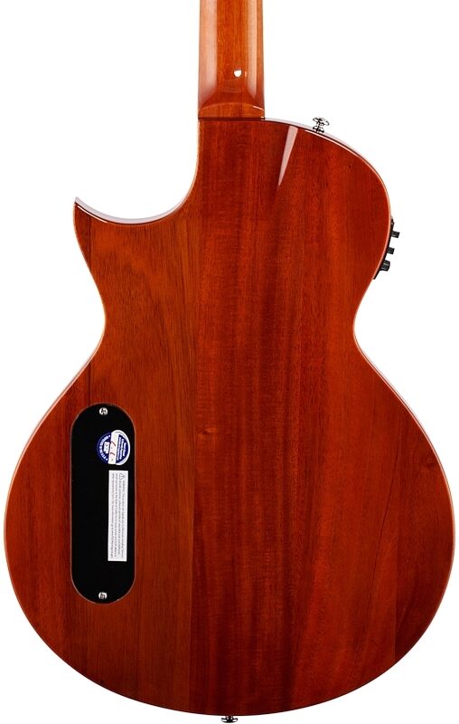 ESP LTD TL-6QM Acoustic-Electric Thinline Electric Guitar, Tiger Eye, Body Straight Back
