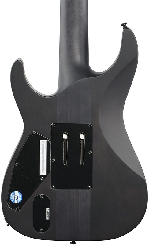 ESP LTD M-1007QM Electric Guitar, 7-String, See-Thru Black Satin, Body Straight Back