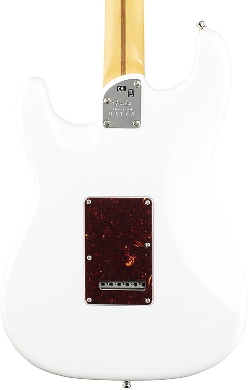Fender American Ultra Stratocaster HSS Electric Guitar, Maple Fingerboard (with Case), Arctic Pearl, Body Straight Back
