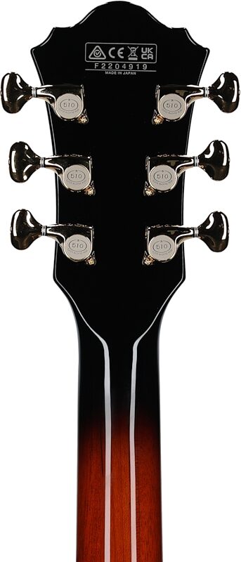 Ibanez Artstar Prestige AS2000 Electric Guitar (with Case), Brown Sunburst, Serial Number 210001F2204919, Headstock Straight Back