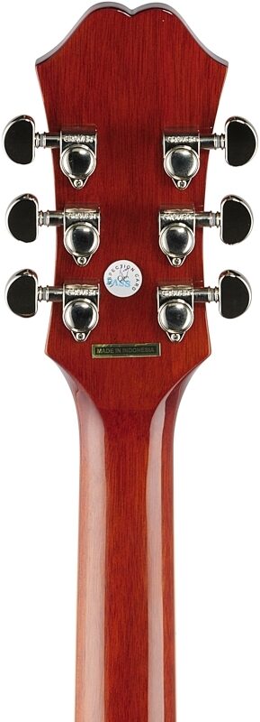 Epiphone Hummingbird Studio Acoustic-Electric Guitar, Faded Cherry, Headstock Straight Back