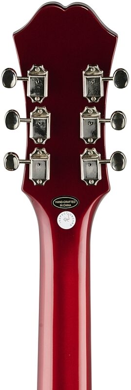 Epiphone Riviera Semi-Hollowbody Archtop Electric Guitar, Sparkling Burgundy, Headstock Straight Back