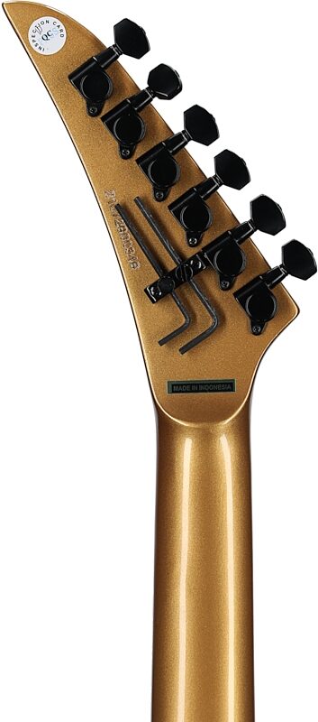 Kramer SM-1H Floyd Rose Electric Guitar, Buzzsaw Gold, Headstock Straight Back