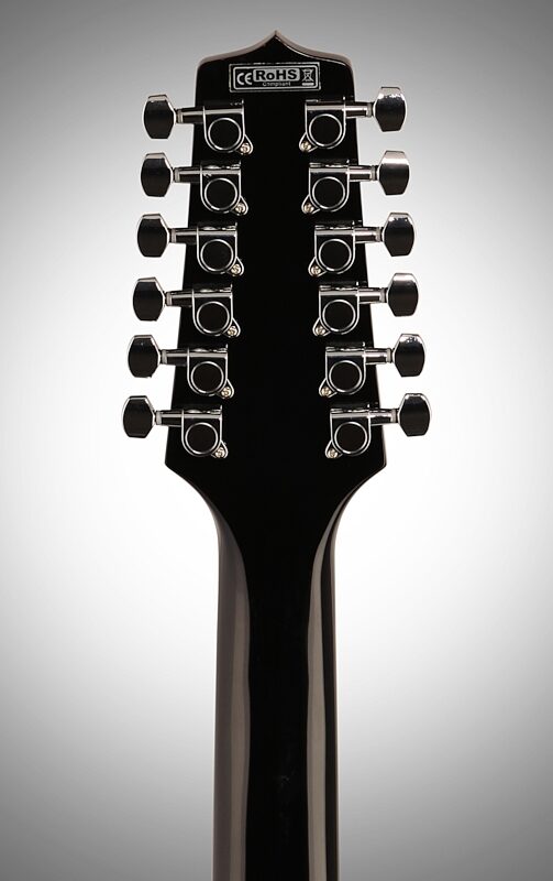 Takamine GD30CE Cutaway Acoustic-Electric Guitar, 12-String, Black, Headstock Straight Back
