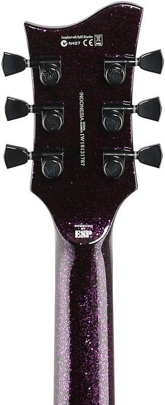 ESP LTD Xtone PS-1000 Electric Guitar, Purple Sparkle, Headstock Straight Back