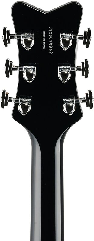 Gretsch G6636TSL Silver Falcon Center Block Electric Guitar (with Case), Black, Headstock Straight Back
