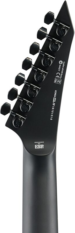ESP LTD M-7HT Baritone Electric Guitar, Black Metal, Headstock Straight Back