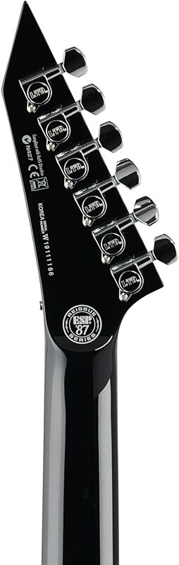 ESP LTD M1 Custom 87 Electric Guitar, Black, Headstock Straight Back