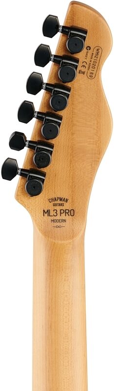 Chapman ML3 Pro Modern Electric Guitar, Cyber Black, Headstock Straight Back