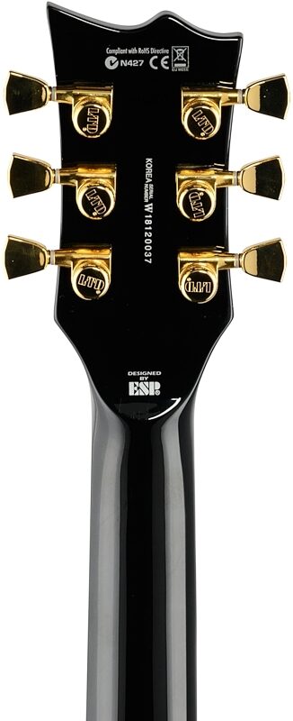 ESP LTD EC-1000 Deluxe Series Electric Guitar, Black, Headstock Straight Back