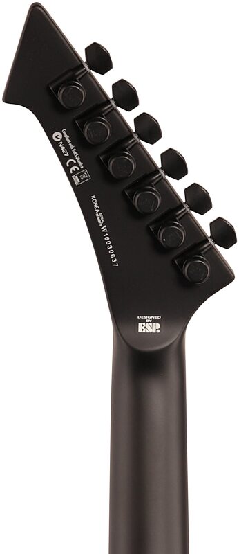 ESP LTD Hetfield Vulture Electric Guitar (with Case), Satin Black, Headstock Straight Back