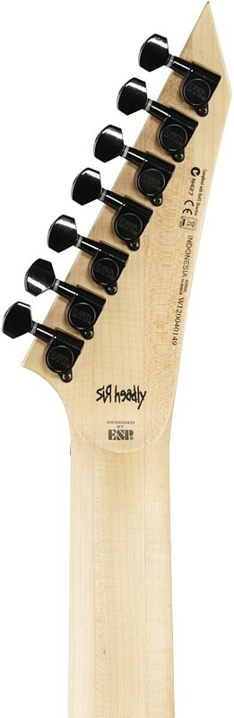 ESP LTD Brian Head Welch SH207 Electric Guitar, See-Thru Purple, Headstock Straight Back