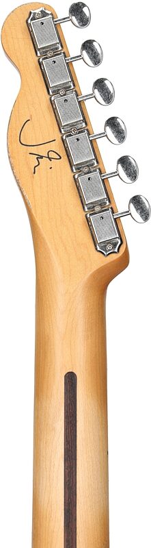 Fender J Mascis Telecaster Electric Guitar (with Gig Bag), Blue Flake, Headstock Straight Back