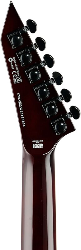ESP LTD MH-1000ET EverTune Electric Guitar, Dark Brown Sunburst, Headstock Straight Back