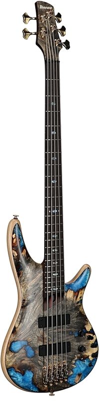 Ibanez SR2021 Prestige Limited Electric Bass, 5-String (with Case), Natural Low Gloss, Serial Number E211701, Body Left Front