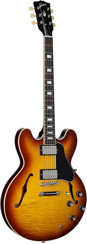 Gibson ES-335 Figured Electric Guitar (with Case), Iced Tea, Serial Number 212320504, Body Left Front